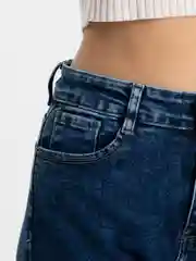 Темно-синий джинсы мом с высокой посадкой, женские бананы, mom fit