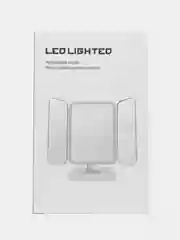 Белый зеркало настольное, косметическое, с LED-подсветкой и увеличением, складное