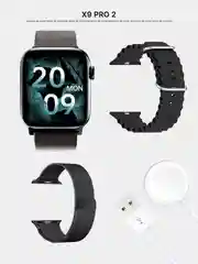 Черный умные смарт-фитнес часы Smart Watch X9 Pro 2, X8 Pro, X9 Ultra 2 наручный браслет