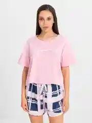Розовый пижама женская с шортами, штанами