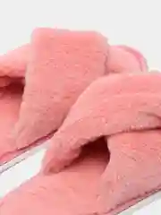 Коралловый тапочки домашние женские из искусственного меха, ЖКК/пыльно-розовый