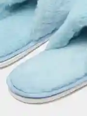 Голубой тапочки домашние женские из искусственного меха, ЖКК/пыльно-голубой