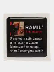 Бронзовый 3d стикеры наклейки на чехол телефона  "Ramil / Рамиль"
