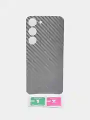 Серебряный защитная пленка для Samsung Galaxy S23 под карбон на заднюю часть, назад Самсунг S23 кожа