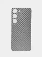 Серебряный защитная пленка для Samsung Galaxy S23 под карбон на заднюю часть, назад Самсунг S23 кожа