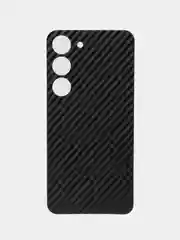 Черный защитная пленка для Samsung Galaxy S23 под карбон на заднюю часть, назад Самсунг S23 кожа