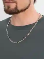 Серый металлик цепочка на шею мужская