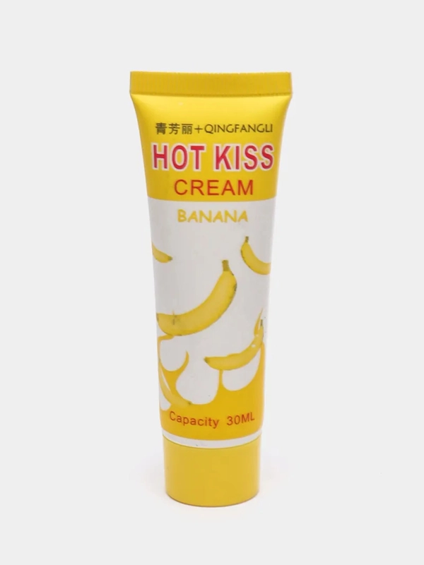 Интимная смазка Hot Kiss Cream на водной основе/ Лубрикант 30 мл/ аромат Банана