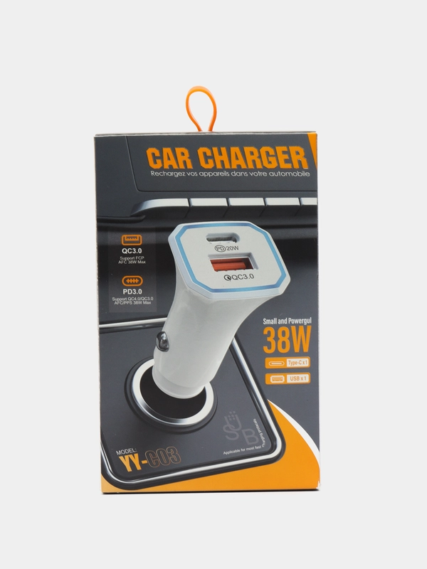 АЗУ универсальное с USB+TYPE-C-портами YY-C03 PD38W QC4.0/QC3.0 БЫСТРЫЙ ЗАРЯД