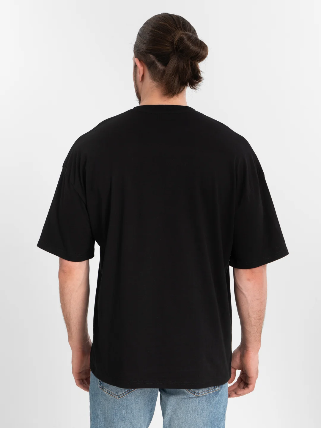 Футболка оверсайз "Ni Hao", унисекс, OverSize T-Shirt, хлопок, черная