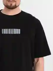 Футболка оверсайз "Штрихкод", унисекс, OverSize T-Shirt, хлопок, черная