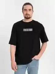 Футболка оверсайз "Штрихкод", унисекс, OverSize T-Shirt, хлопок, черная