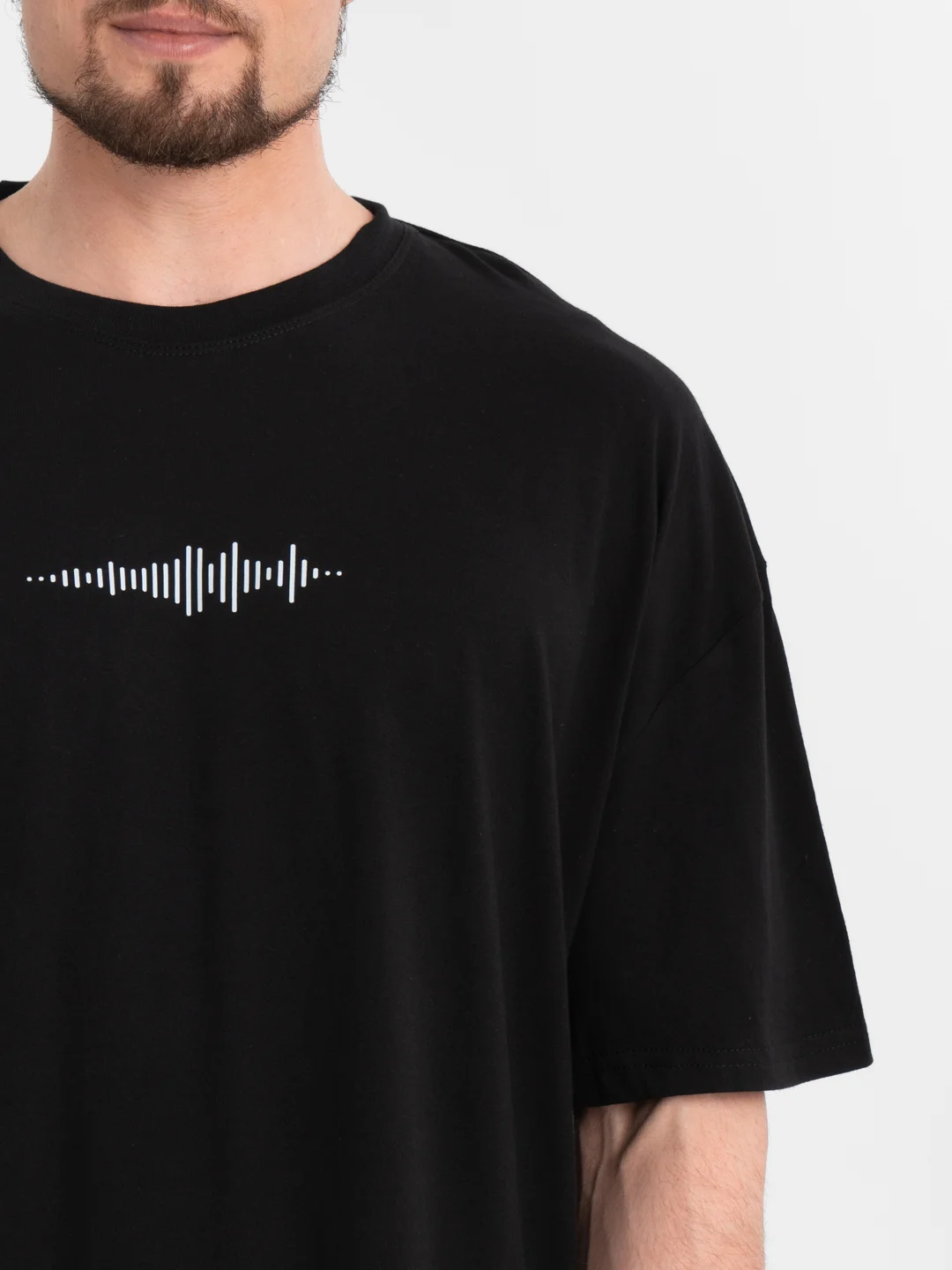 Футболка оверсайз "Голосовое", унисекс, OverSize T-Shirt, хлопок, черная