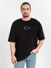 Футболка оверсайз "Батарея", унисекс, OverSize T-Shirt, хлопок, черная