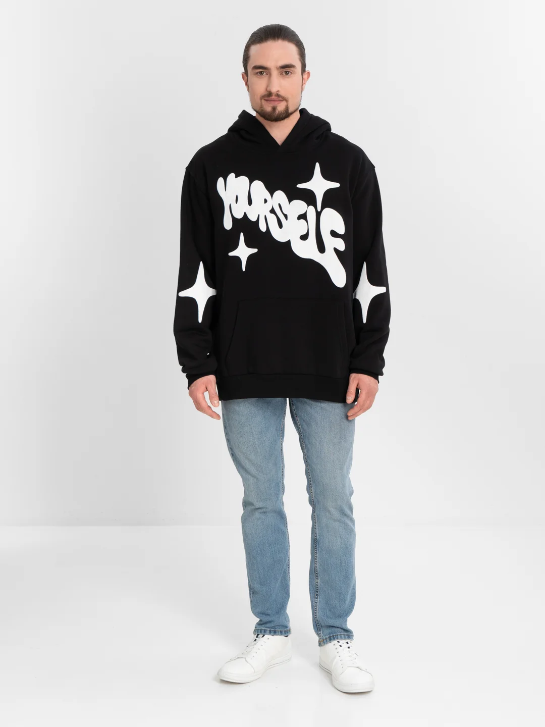 Белый толстовка худи oversize ( оверсайз ) unisex ( унисекс )