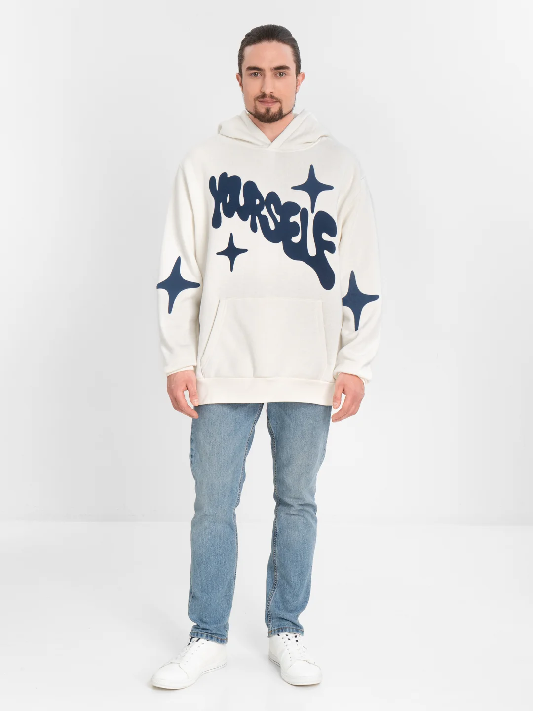 Белый толстовка худи oversize ( оверсайз ) unisex ( унисекс )