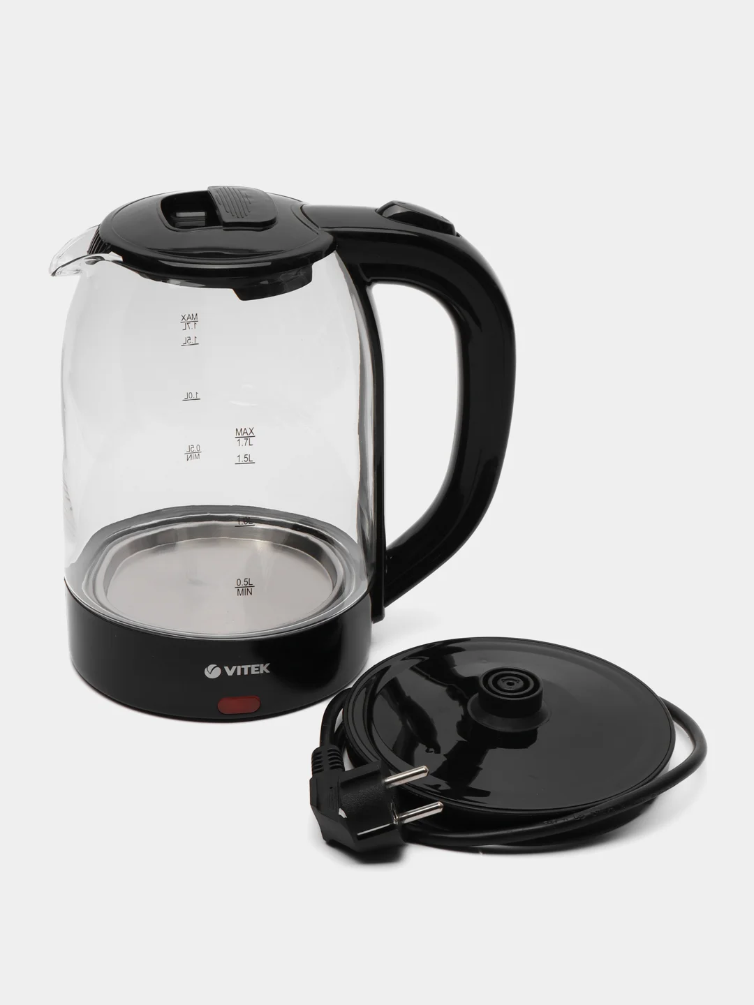Чайник электрический VITEK VT-7092 1.7 л, прозрачный, черный