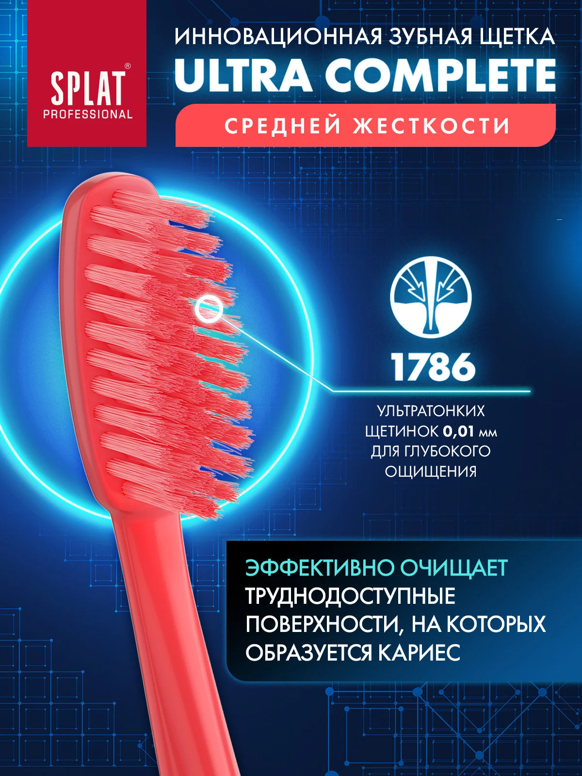 Желтый зубная щетка Splat "Ultra Complete", средняя жёсткость