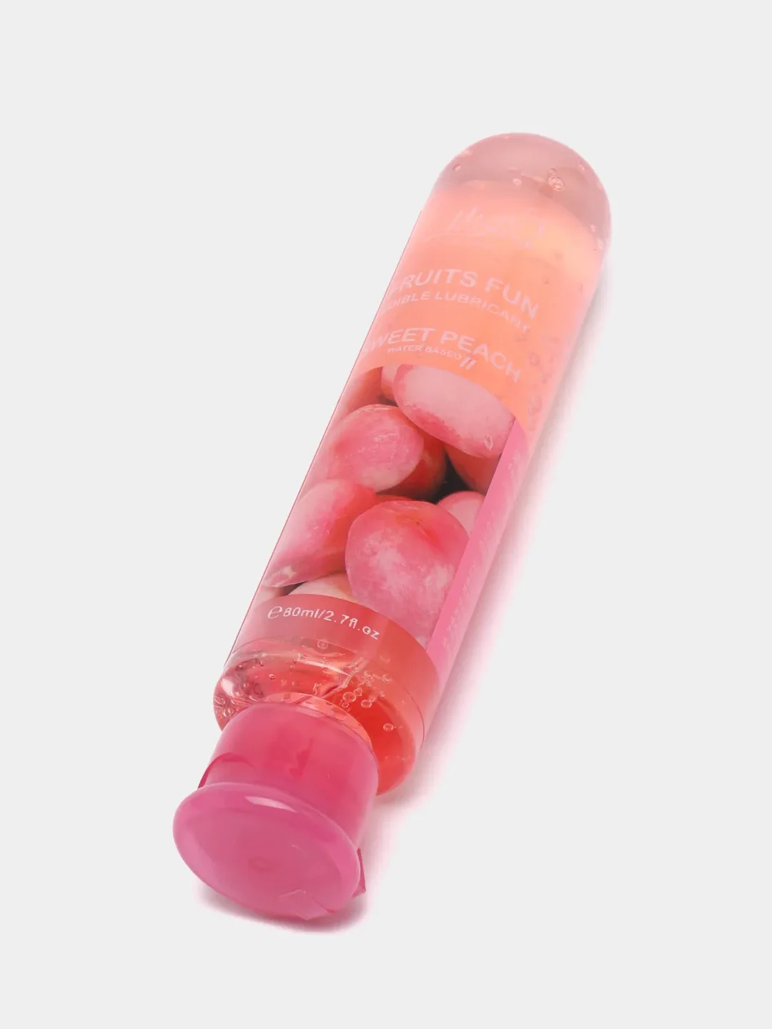 Розовый интимная гель - смазка, съедобный лубрикант на водной основе Fruits Fun, 80 мл