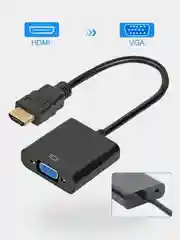 Черный адаптер-переходник HDMI-VGA + AUX, 0.1 м
