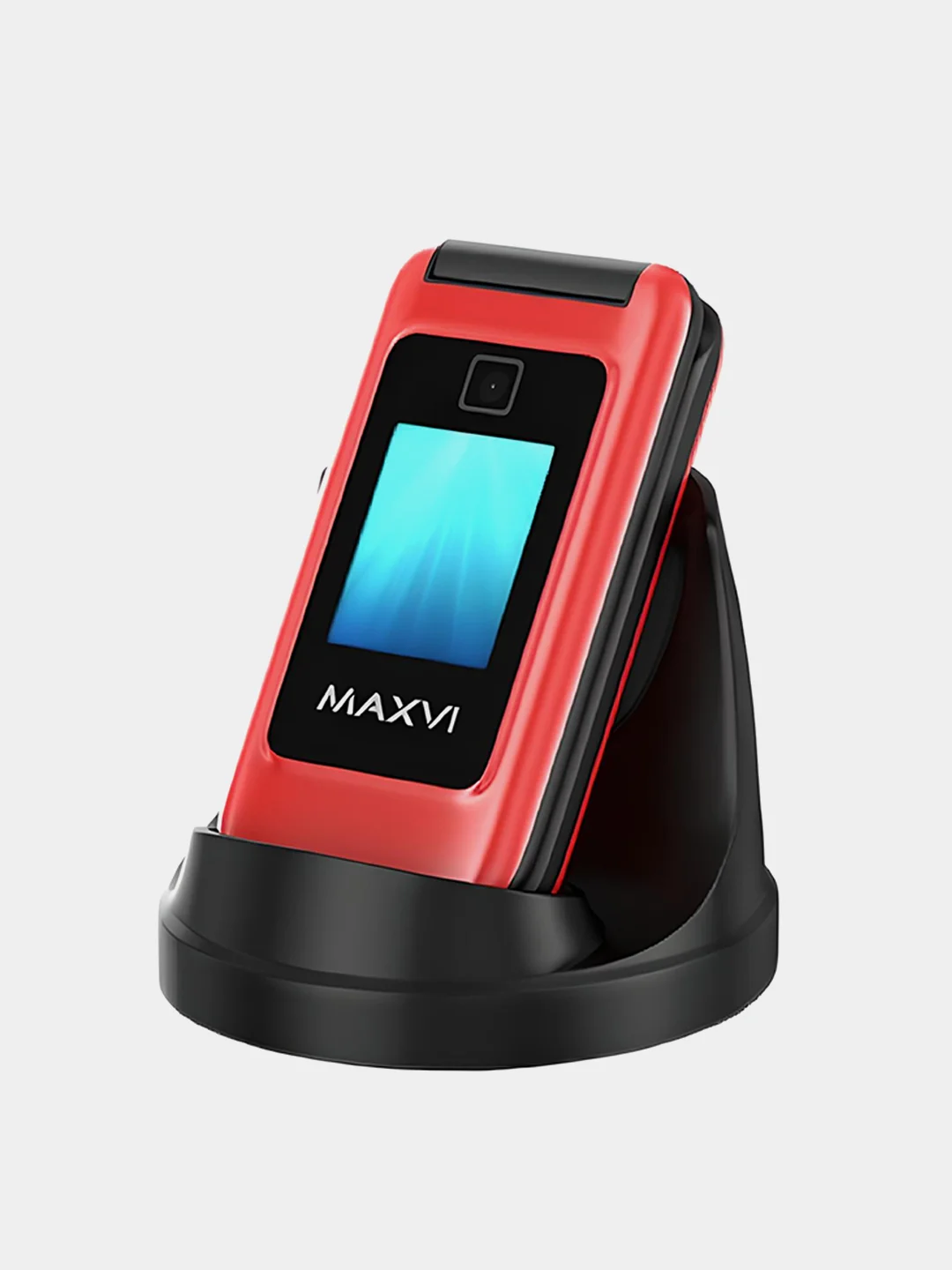 Красный кнопочный телефон-раскладушка Maxvi E8, с камерой, аккумулятор 1250мАч