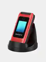 Красный кнопочный телефон-раскладушка Maxvi E8, с камерой, аккумулятор 1250мАч