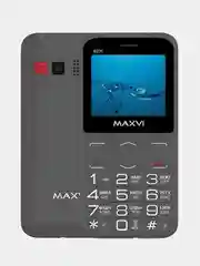 Серебряный мобильный телефон Maxvi B231, БОЛЬШИЕ КНОПКИ, С КАМЕРОЙ, АККУМУЛЯТОР 1400мАч