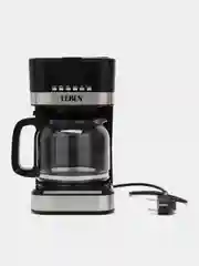 Кофеварка капельная с таймером  24 ч, стеклянная колба 1,8 л, корпус пластик, отделка нерж