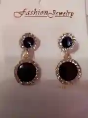 Женские серьги с черными камнями