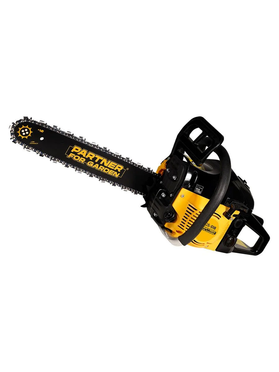 Бензопила цепная Partner for Garden GS 518 3,5 л.с, мощность 2,4 кВт, легкий запуск