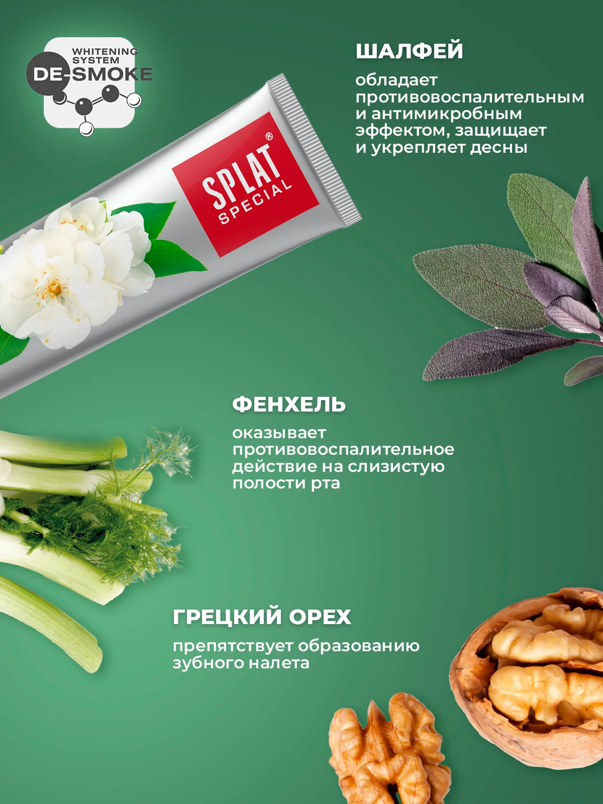 Зубная паста Splat Special Whitening "Жасмин", 75 мл