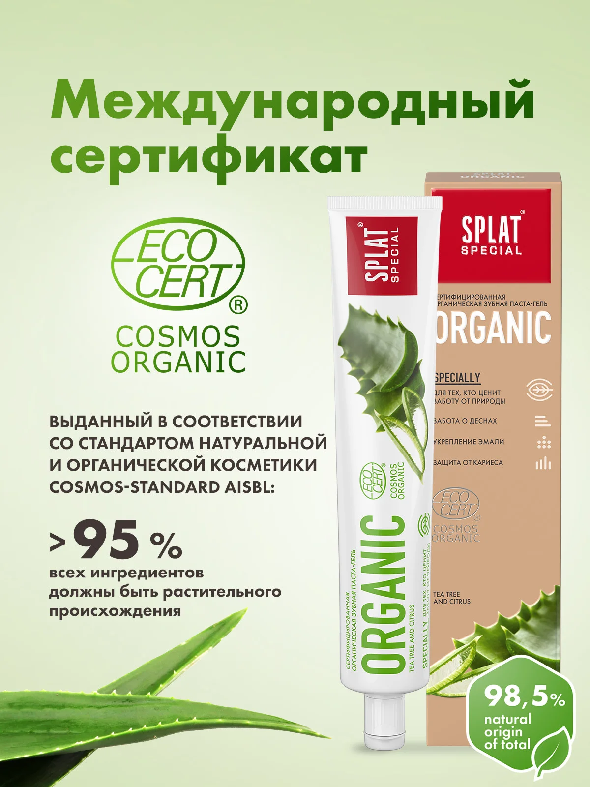 Зубная паста Splat Special "Organic", укрепляющая, 75 мл