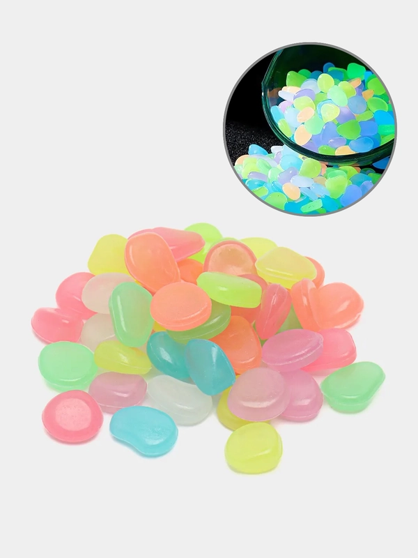 Камушки для аквариума и интерьера, светящиеся, 150 шт, 1,5 см, COLOR Si