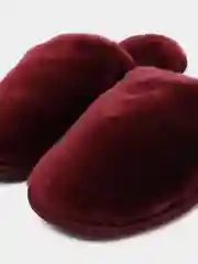 Бордовый женские тапочки из натуральной овчины