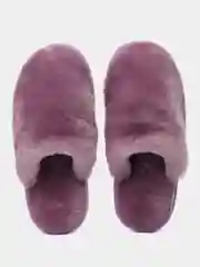 Фиолетовый женские тапочки из натуральной овчины