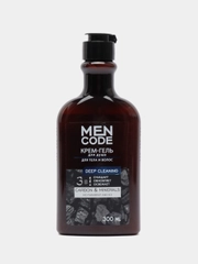 Гель для душа MEN CODE Deep Cleaning, с экстрактами угля и минералов 300мл