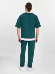 Зеленый костюм спортивный, мужской: футболка, штаны