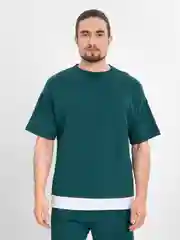 Зеленый спортивный, мужской костюм, летний, с шортами
