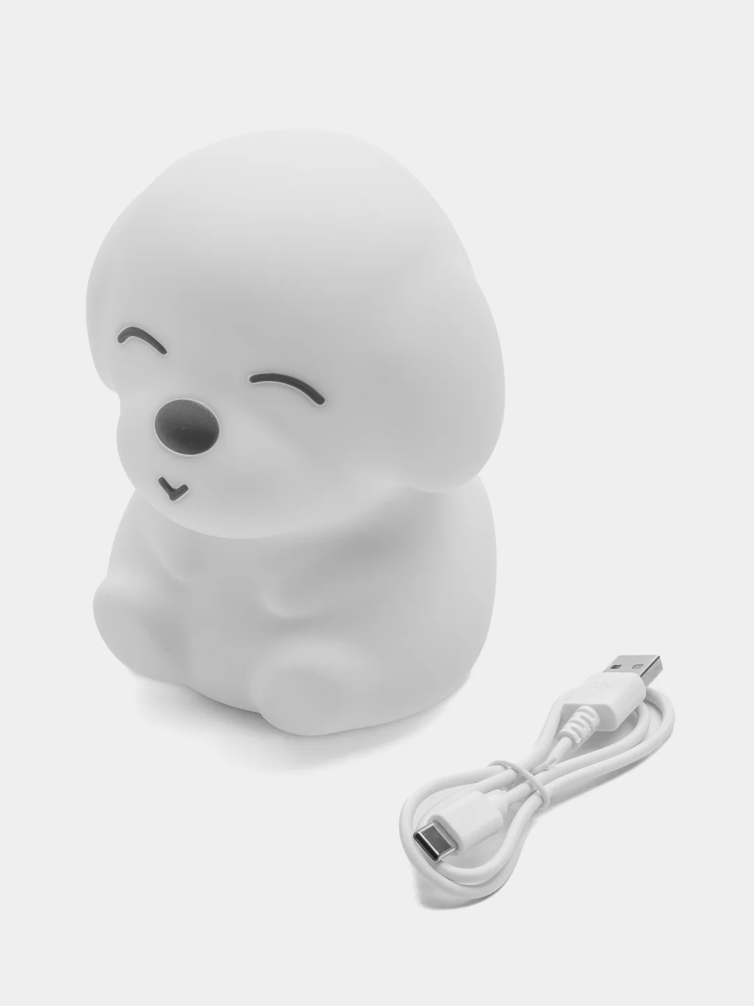 Ночник силиконовый  "Собачка", USB, аккумулятор 1200 мАч, 3000К, RGB, 7 цветов