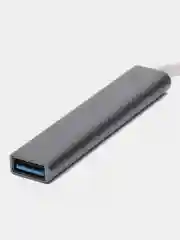 Серый usb-хаб, разветвитель на 4 порта, Type-C, переходник Hub 3.0, концентратор