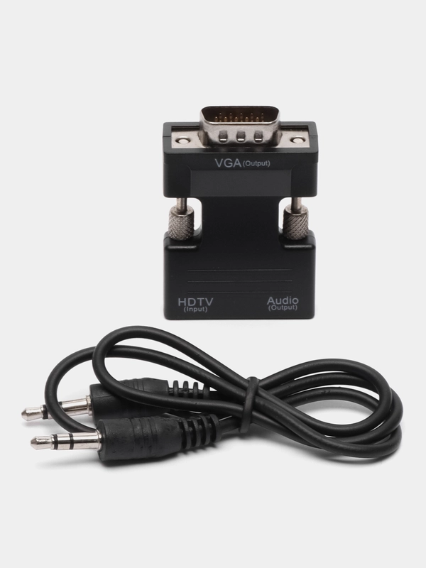 Портативный адаптер, переходник-конвертер HDMI-VGA, с аудио выходом 3,5 мм
