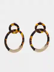 Коричневый серьги-гвоздики акриловые, крупные