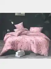 Розовый комплект постельного белья из поплина