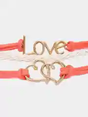 Коралловый женский браслет Love
