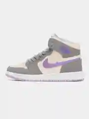 Серый металлик кроссовки женские высокие Nike, Air Jordan