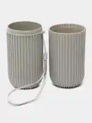 Футляр для зубной щетки и пасты, 19 см, цвет серый