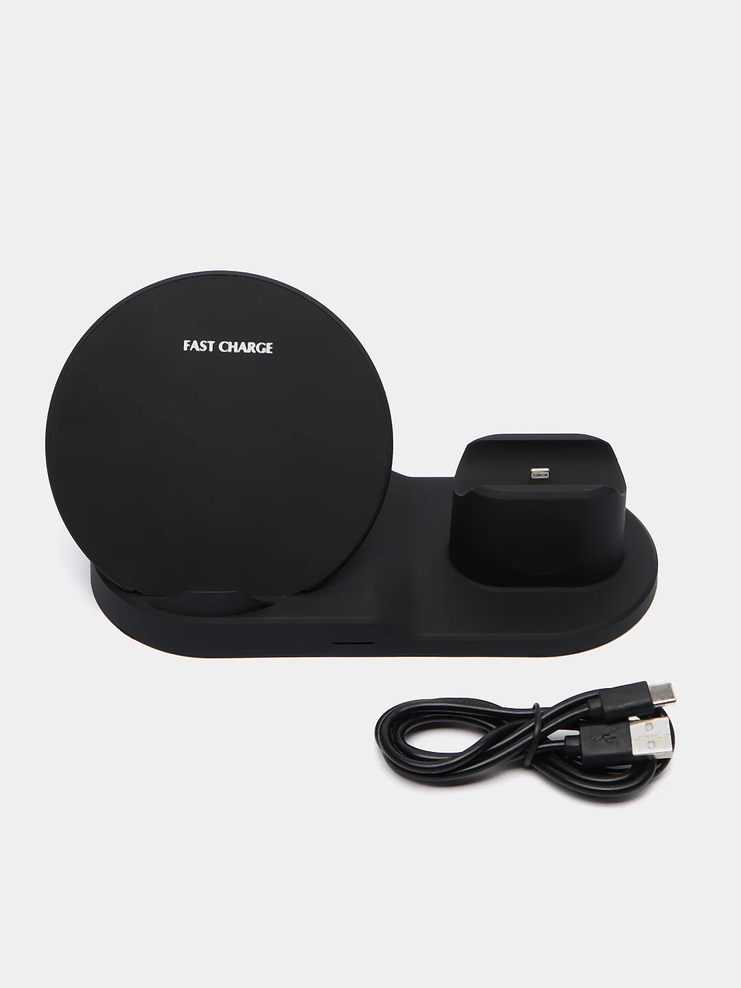 Черный беспроводное зарядное устройство Wireless Fast Charger 3 in 1