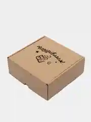 Бежевый коробка из микрогофрокартона 16*16*6 см самосборная 2шт, подарочная "Поздравляем"