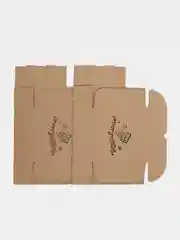 Бежевый коробка из микрогофрокартона 16*16*6 см самосборная 2шт, подарочная "Поздравляем"
