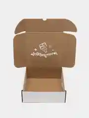 Бежевый коробка из микрогофрокартона 16*16*6 см самосборная 2шт, подарочная "Поздравляем"